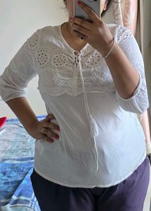White Embroidered Top