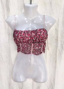 Floral Ruched Crop Top