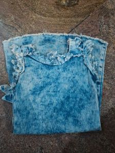 Cute Minnie Mouse Denim Dress for Girls