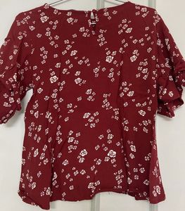 Floral Flutter Sleeve Top