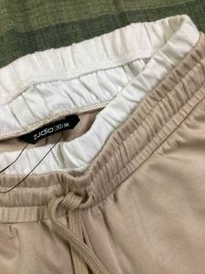 Casual Beige Wide Leg Sweatpants