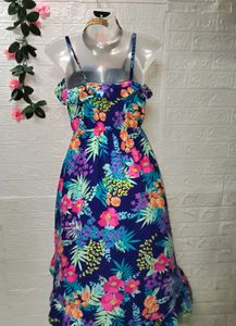Vibrant Floral Ruffle Dress Size M-L Fix price