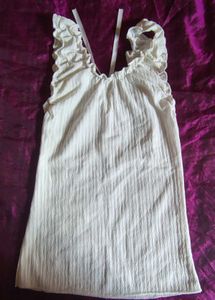 Cozy White Nightgown with Ruffles
