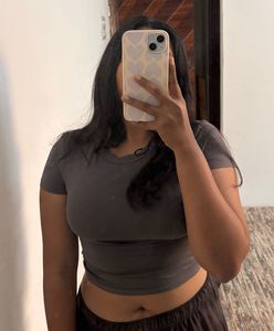 Grey Cropped T-Shirt
