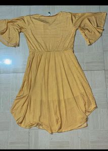 Stylish Yellow Striped Dress