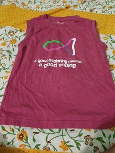 Pink Graphic Sleeveless T-Shirt