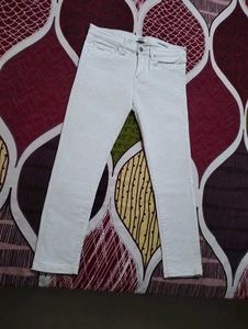 Women Spykar White Ankle Length Jeans