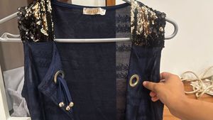 Stylish Navy Blue Ethnic jacket