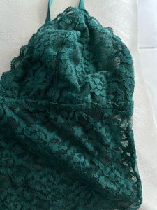Green Lace Bralette Camisole Top