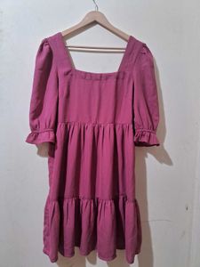 Chic Square Neck Tiered Midi Dress