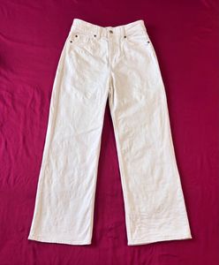 H&M White Wide Leg Jeans