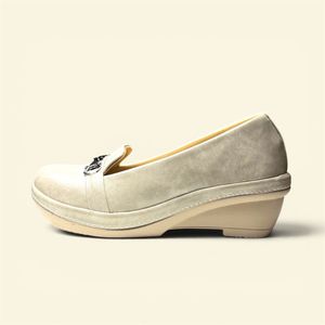 Elegant Beige Loafer Wedge Shoe