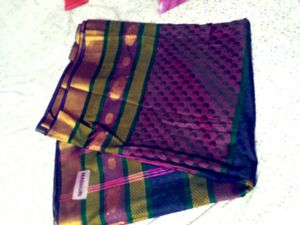 Elegant Silk Saree with Green Border