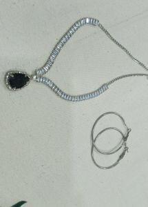 Elegant Necklace &amp; Hoop Earring Set