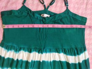 Green &amp; White Striped Maxi Dress Canadian Brand