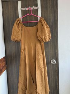 Women's Trendy Puff Sleeve Midi Dress