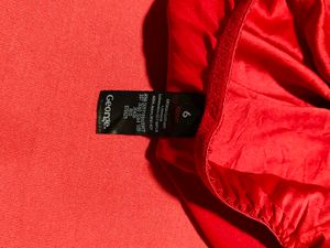 George Red Satin Frill Lace Thong Panty