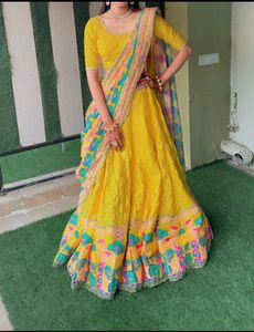 Vibrant Yellow Embroidered Lehenga Choli Set