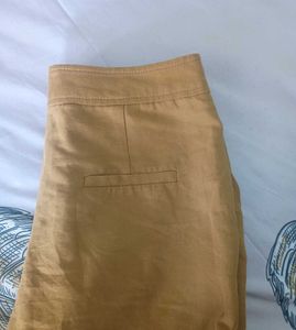 Mustard Yellow Cropped Wide-Leg Pants