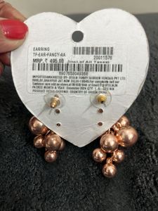 Chic Rose Gold Ball Drop Earrings