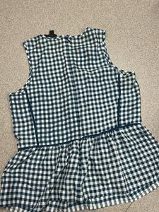 Chic Gingham Peplum Top