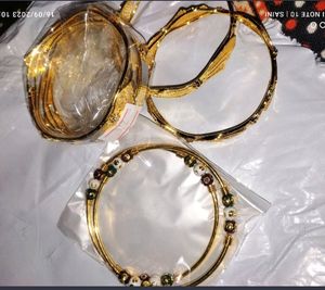 3 Pairs Gold-plated Bracelet Bengals For Women