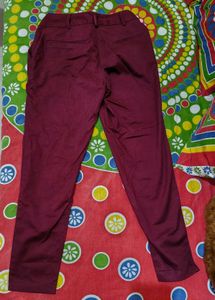 Maroon Slim Fit Chino Trousers