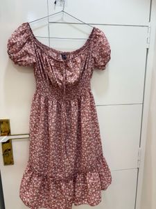 Cute Pink Floral Mini Dress