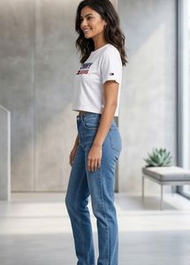Tommy Jeans White Cropped T-Shirt