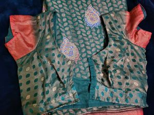 Elegant Green Saree with Blouse