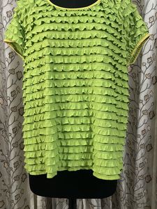 Chic Lime Green Ruffled Top