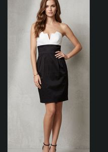 Chic Black & White Strapless Dress