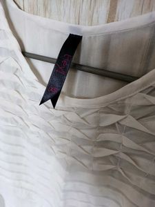 Sheer Off White Tank Top