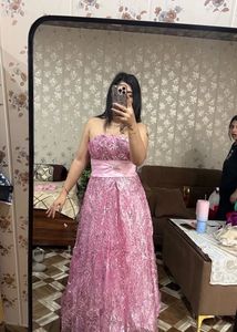 Sparkling Pink Strapless Gown🎀❤️🦋