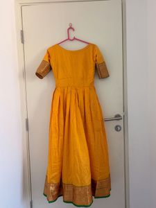 handmade Yellow Ethnic anarkali