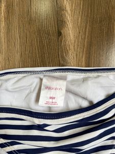 Blue and whitestripped  Bikini Bottom