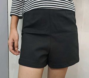 Black High-Waisted Shorts