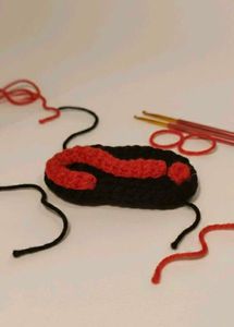 crochet angry and Question Mark Hair Clip