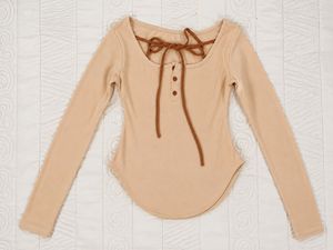 Cute beige long sleeve top