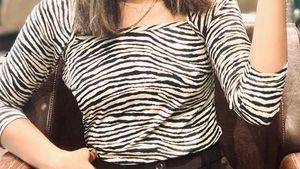 Zebra Print Square Neck Top