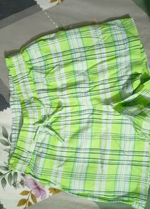 Lime Green Plaid Shorts