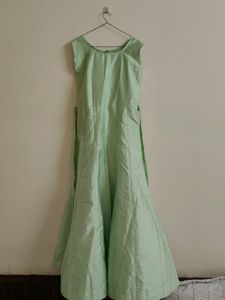 Green Gown With Long Shrug