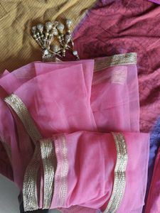 Pink Brocade Lehenga Set with Dupatta