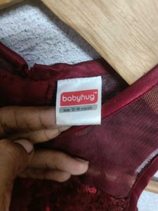 Babyhug Sparkly Red Party Dress