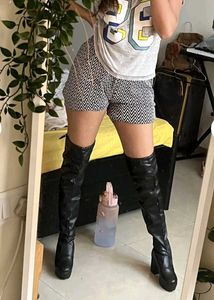Black Thigh-High Platform Boots