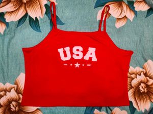 Shein Spaghetti Strap Typographic Chest Print Cami