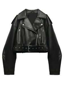 Stylish Black Faux Leather Biker Jacket
