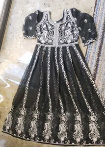 Elegant Black Embroidered Dress