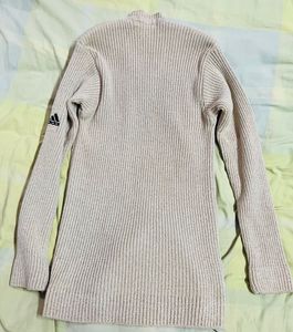 Adidas V-Neck Ribbed Knit Sweater
