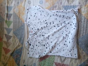 mini white  crop top  with black dots